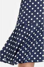 Navy & White Spot Print Skirt