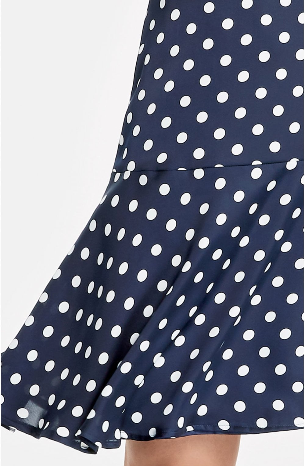Navy & White Spot Print Skirt