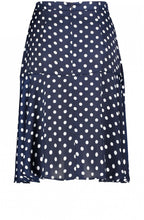 Navy & White Spot Print Skirt