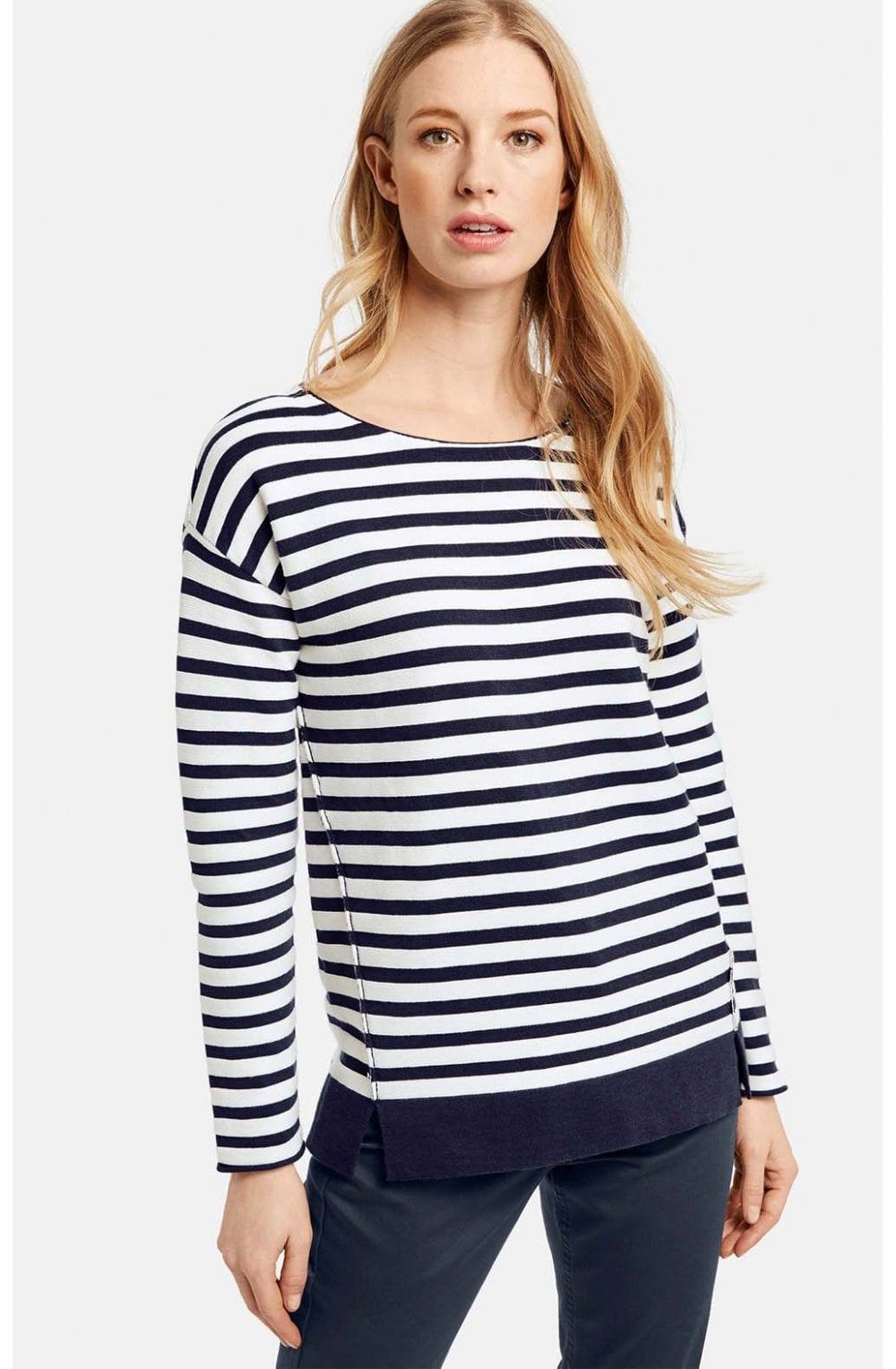 Navy & White Striped Jumper