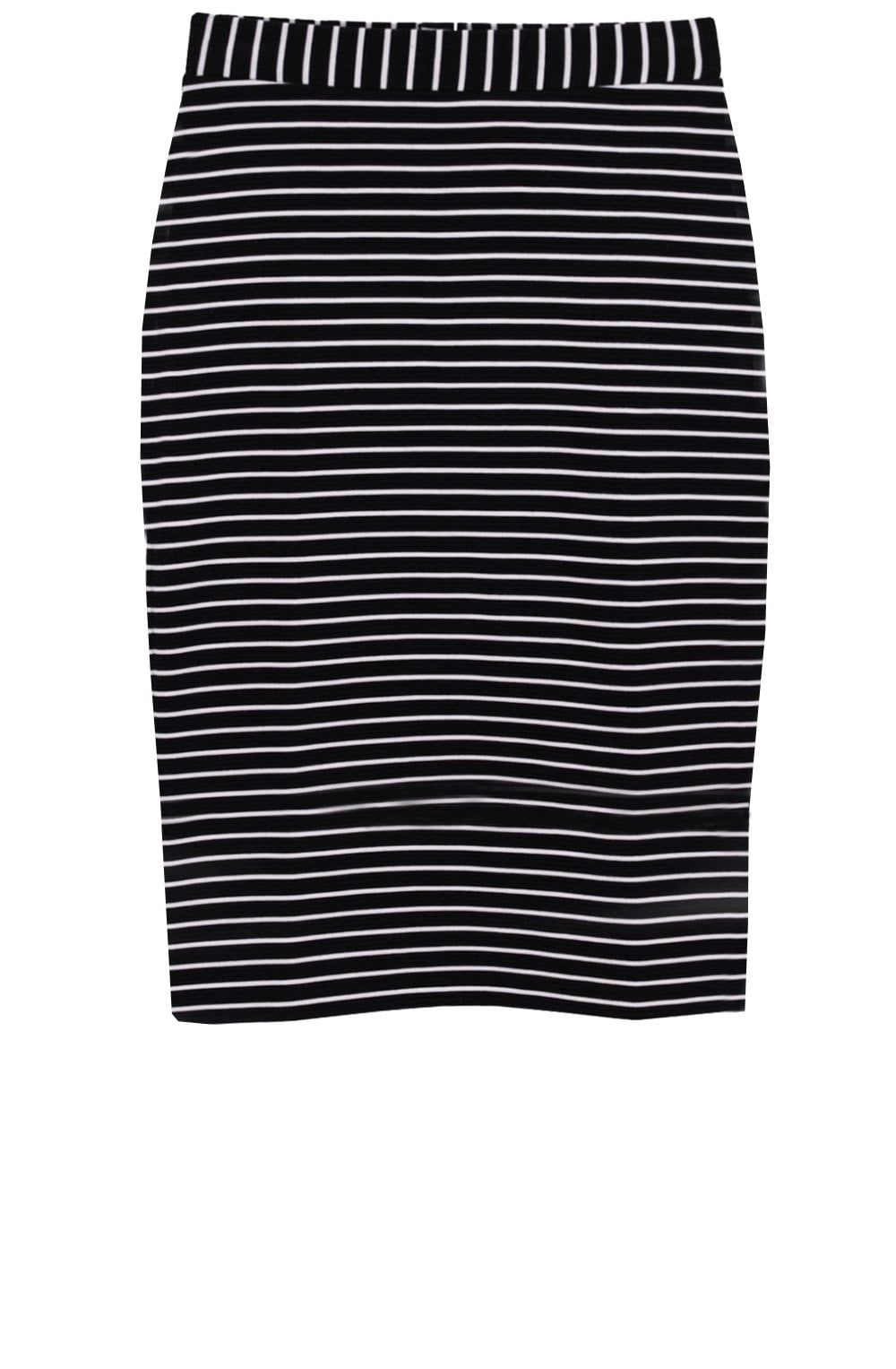 Navy& White Striped Skirt