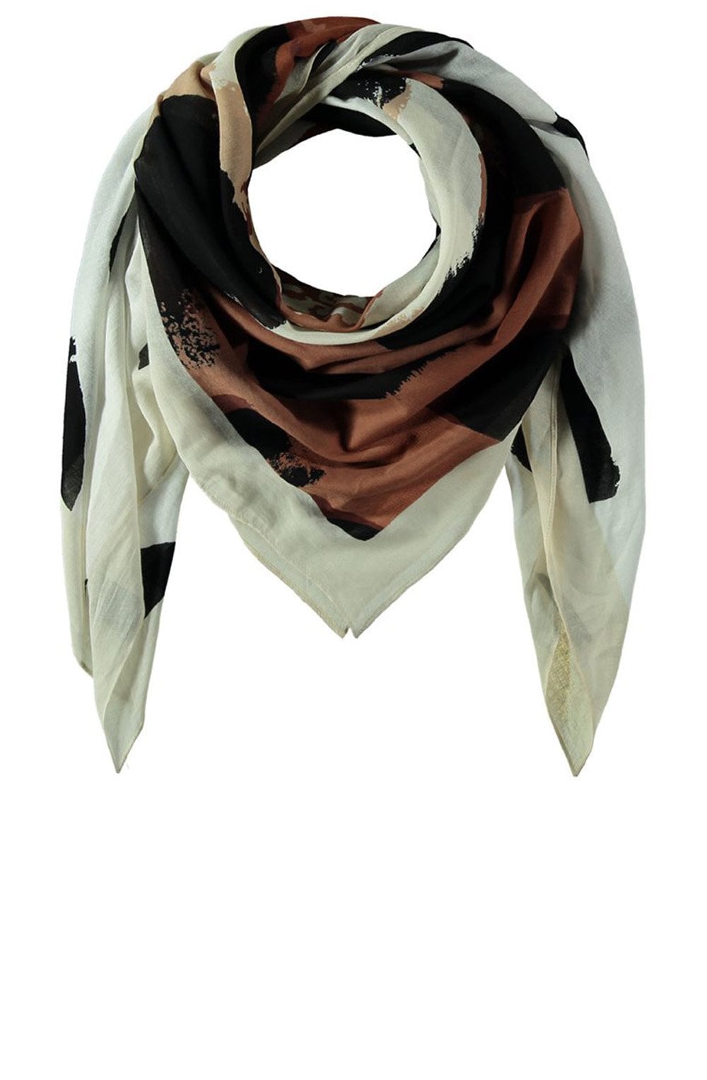 Oatmeal Bold Print Cotton Scarf