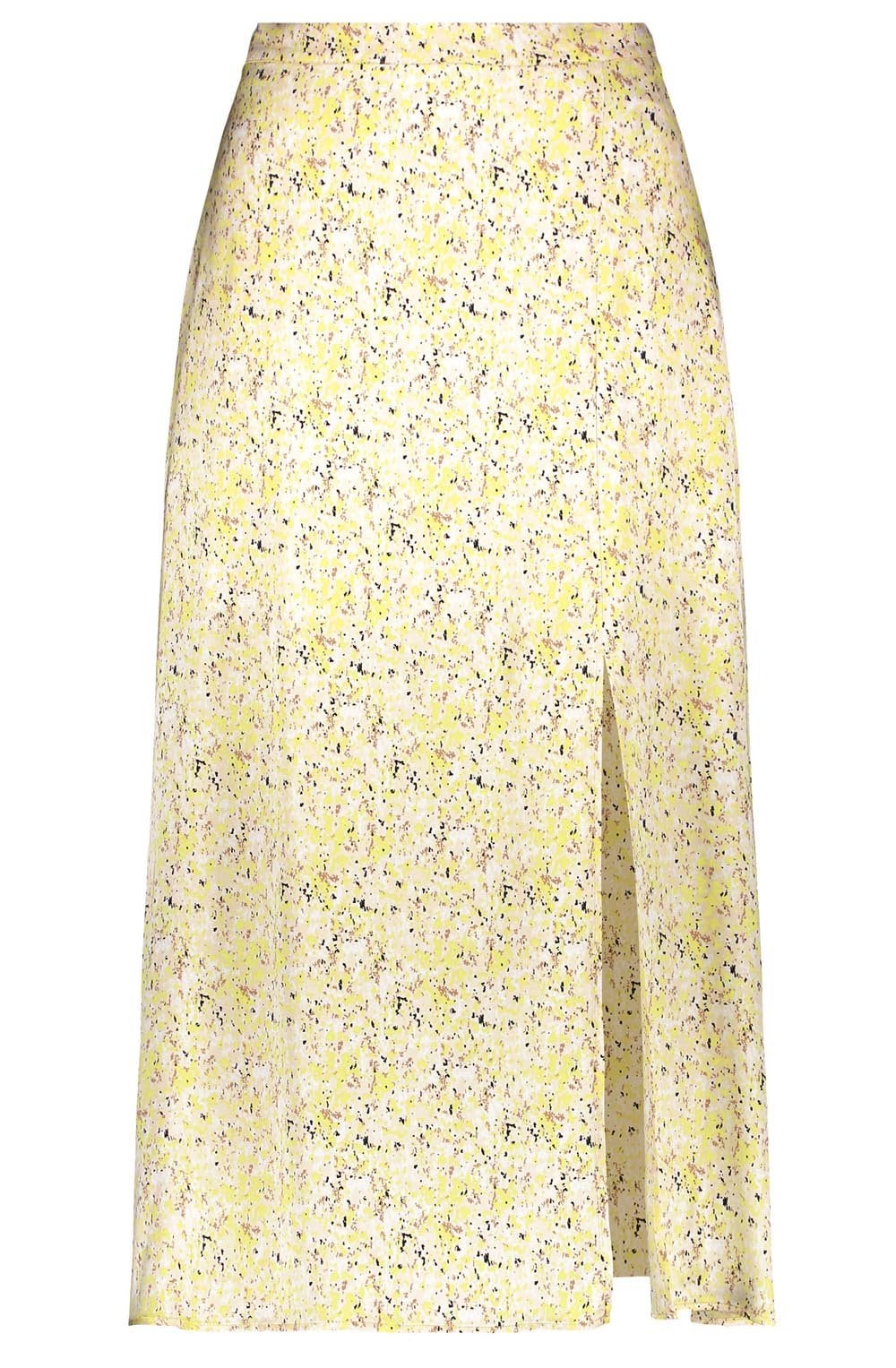 Oatmeal Delicate Print Silky Skirt