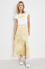Oatmeal Delicate Print Silky Skirt