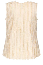 Oatmeal Sleeveless Blouse with Fringing
