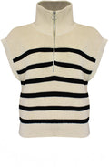 Oatmeal Sleeveless Zip Neck Jumper