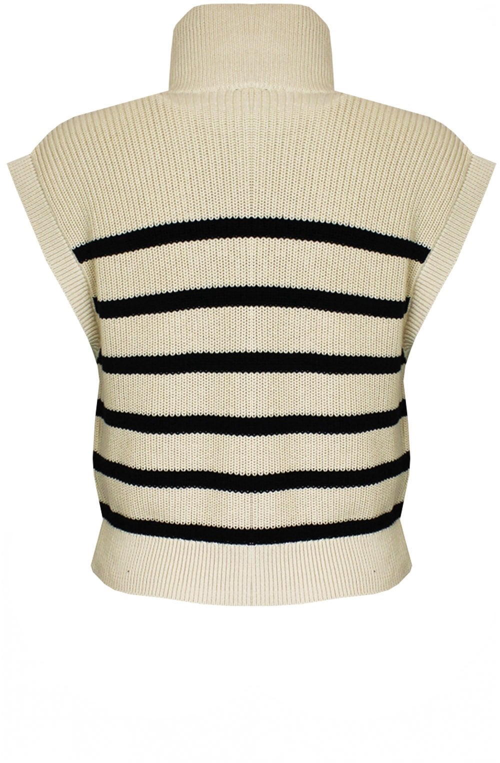 Oatmeal Sleeveless Zip Neck Jumper