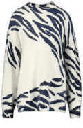 Obsidian Blue and White Tiger Print Jumper