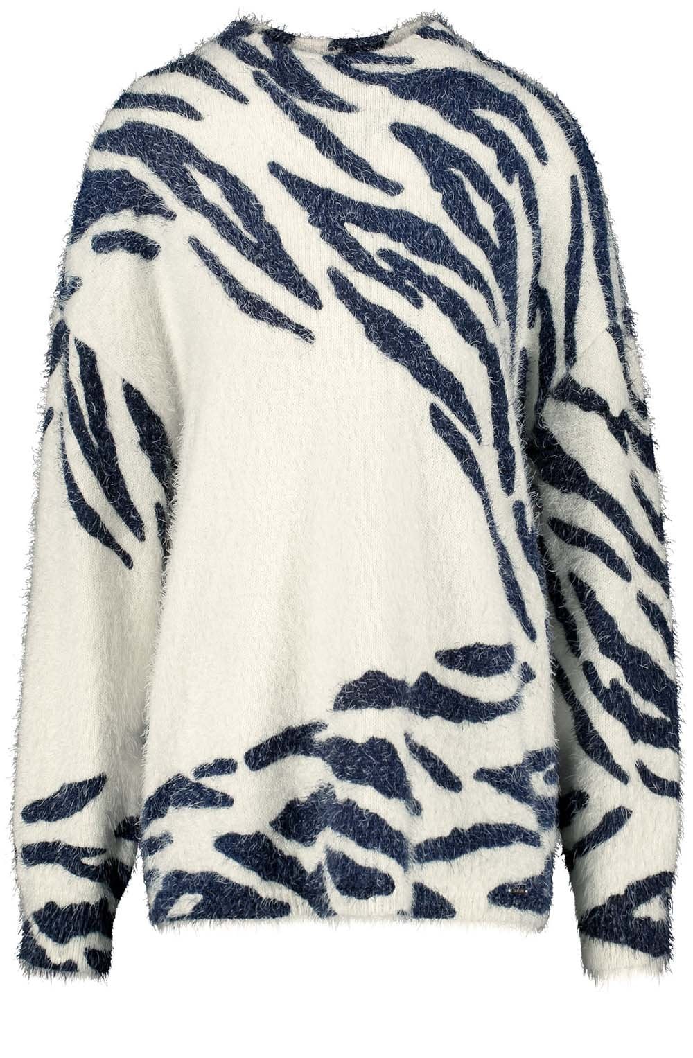 Obsidian Blue and White Tiger Print Jumper