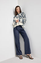 Obsidian Blue and White Tiger Print Jumper