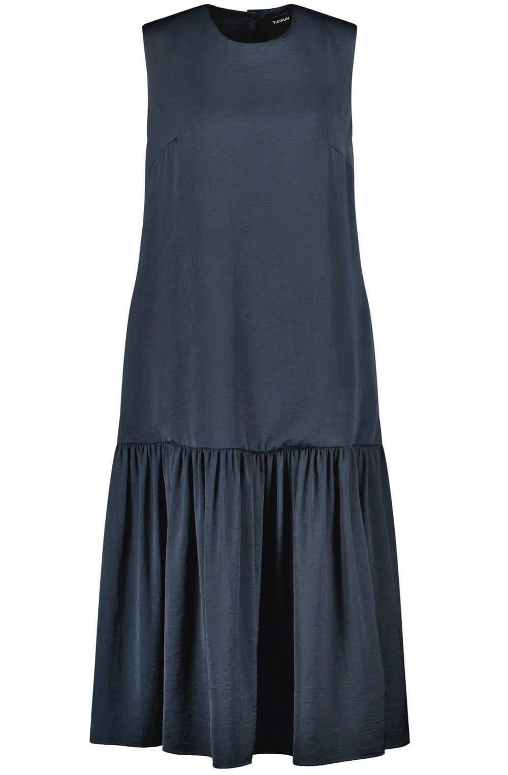 Obsidian Blue Flounce Hem Midi Dress