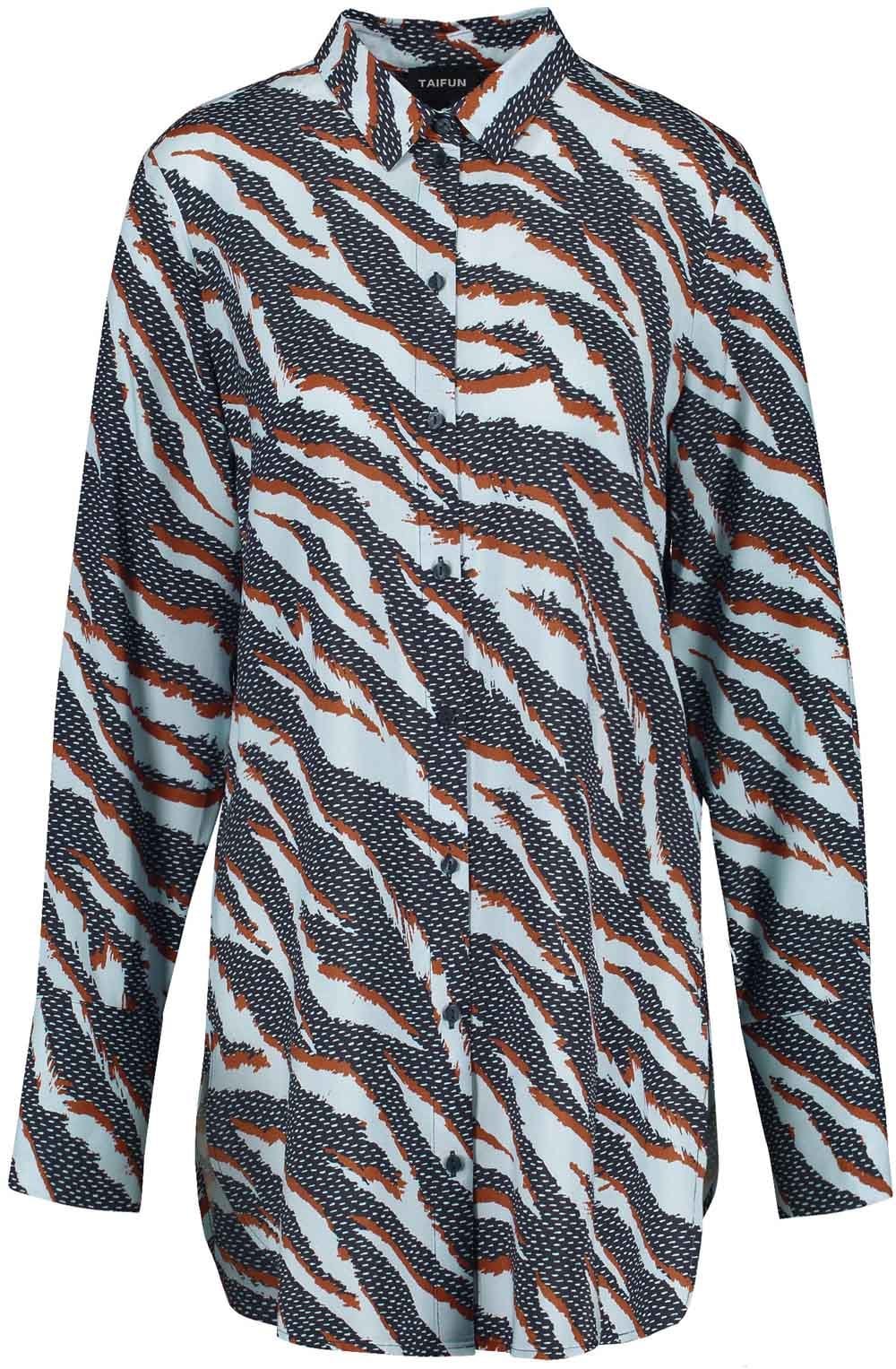 Obsidian Blue Mixed Print Button up Blouse