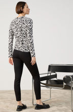 Off White and Black Abstract Print Jersey Top