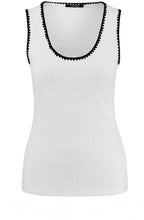 Off White and Black Embroidery Vest Top