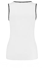 Off White and Black Embroidery Vest Top