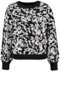 Off White and Black Fluffy Detail Jumper