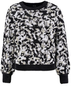 Off White and Black Fluffy Detail Jumper
