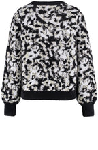 Off White and Black Fluffy Detail Jumper