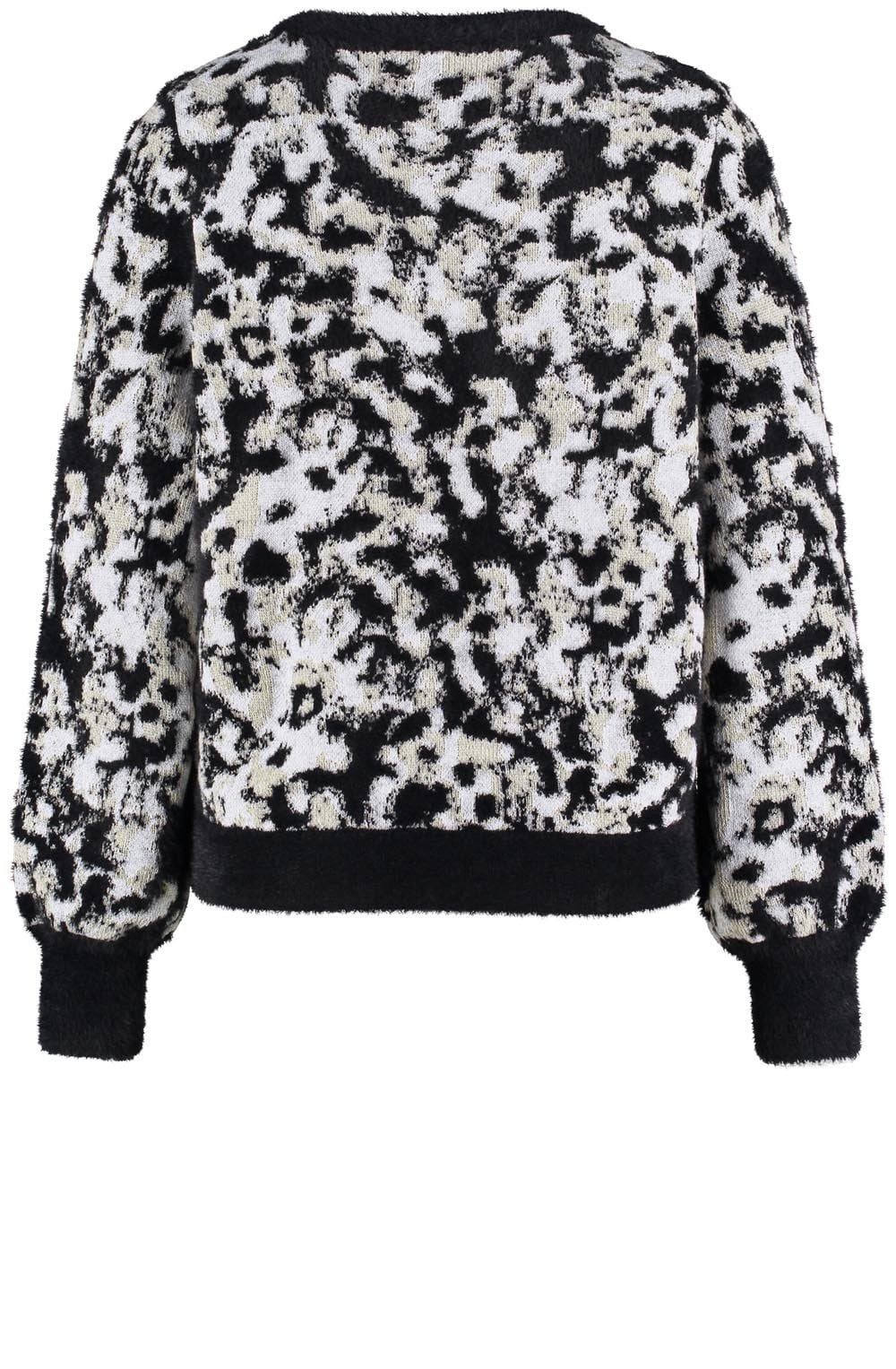 Off White and Black Fluffy Detail Jumper