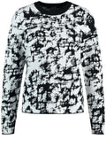 Off White and Black Jacquard Sweater