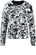 Off White and Black Jacquard Sweater