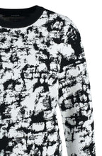 Off White and Black Jacquard Sweater