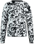 Off White and Black Jacquard Sweater