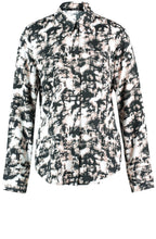 Off White and Black Satin Touch Fitted Shirt