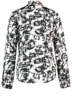 Off White and Black Satin Touch Fitted Shirt