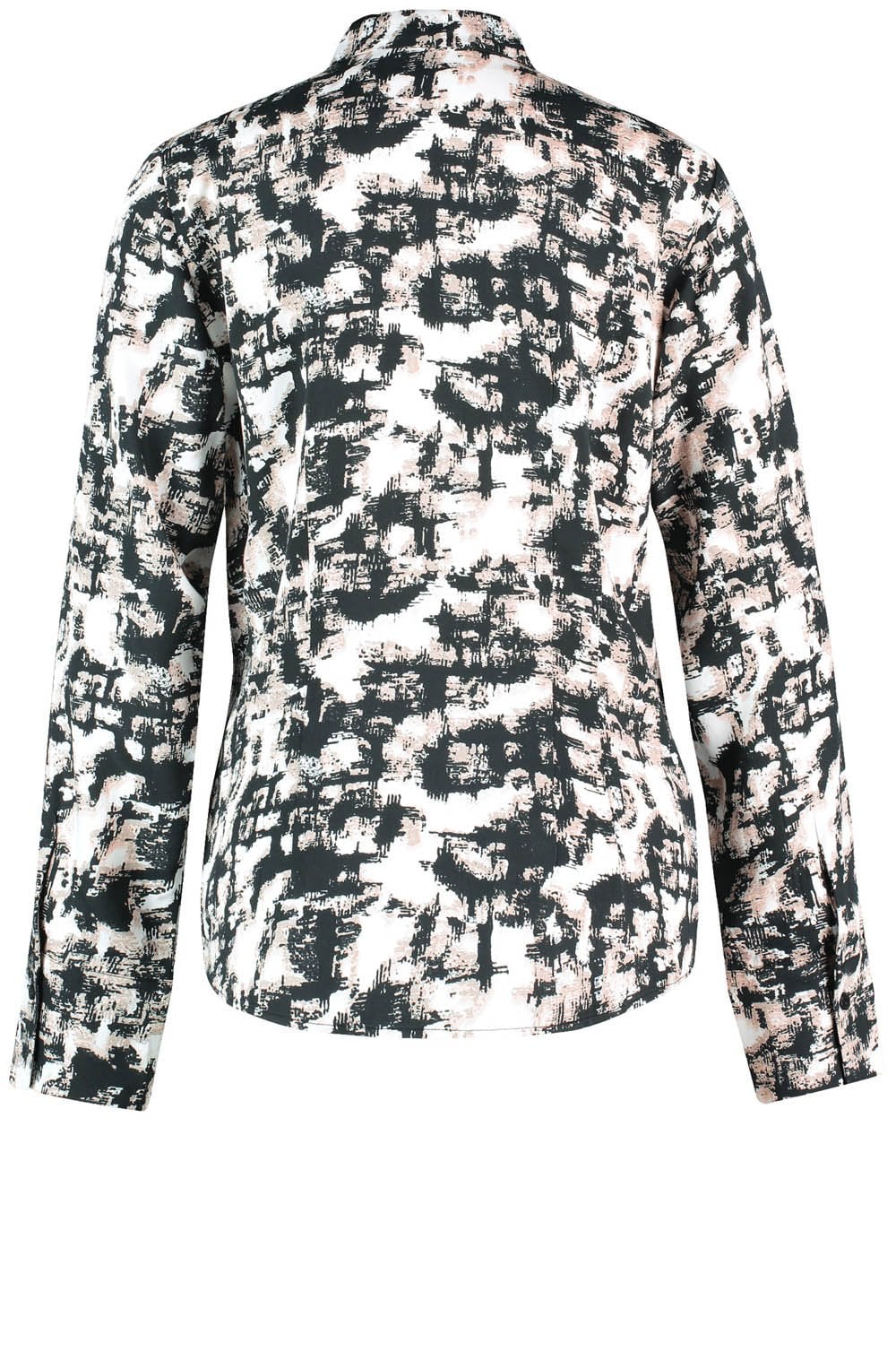 Off White and Black Satin Touch Fitted Shirt