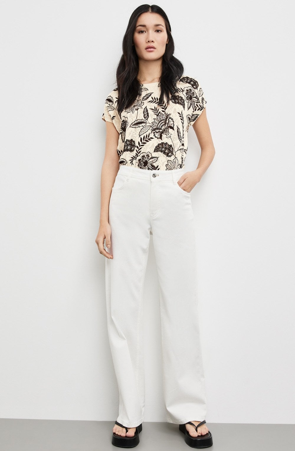 Off White Bootcut Flared Jeans