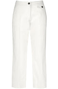 Off White Canvas Cropped Trousers