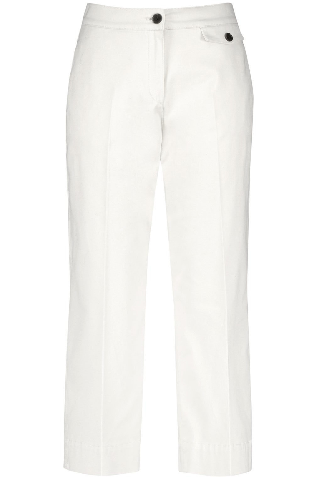Off White Canvas Cropped Trousers