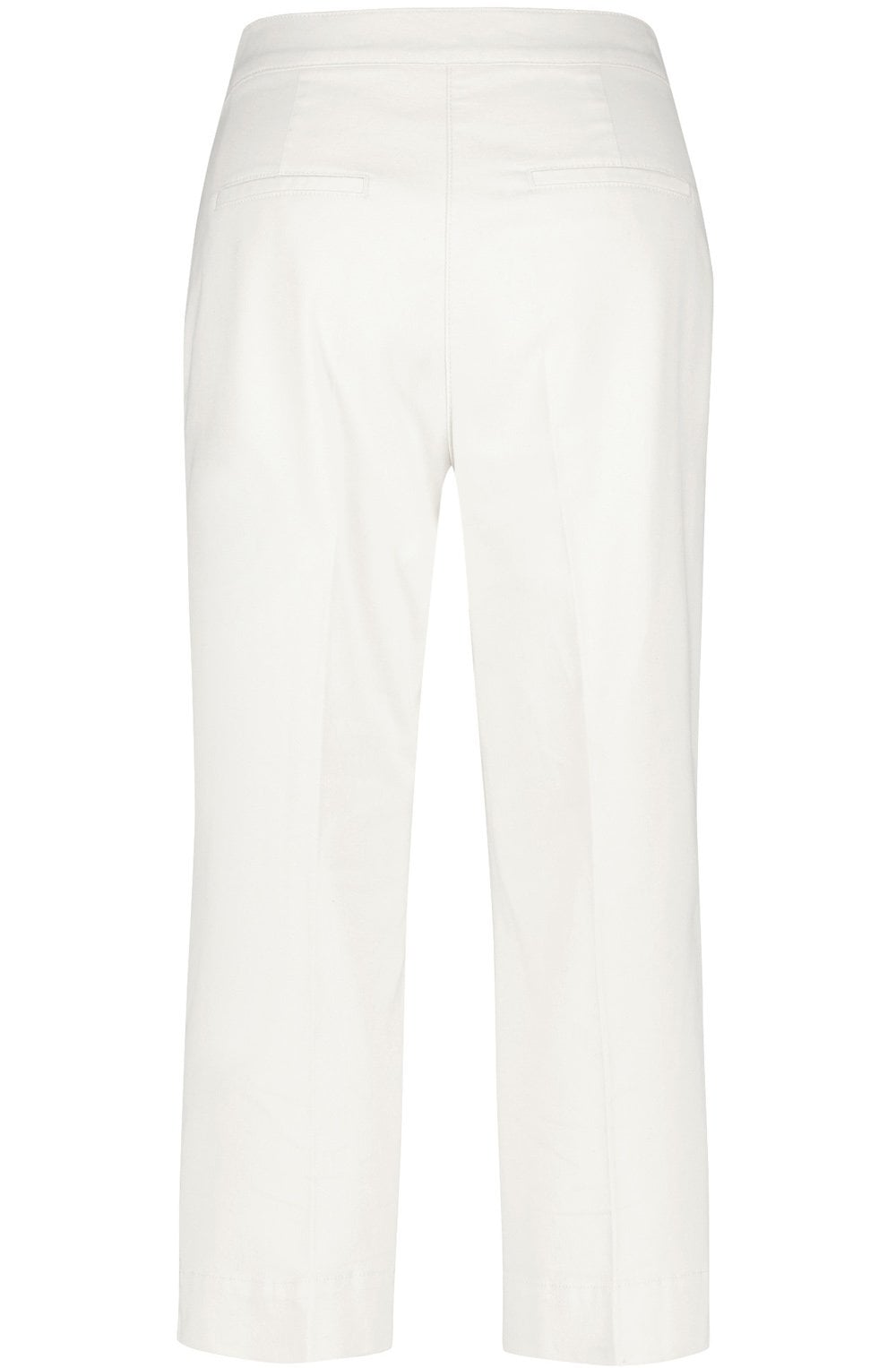 Off White Canvas Cropped Trousers