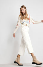 Off White Canvas Cropped Trousers