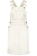 Off White Denim Dungaree Dress