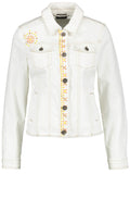 Off White Embroidered Denim Jacket