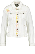 Off White Embroidered Denim Jacket