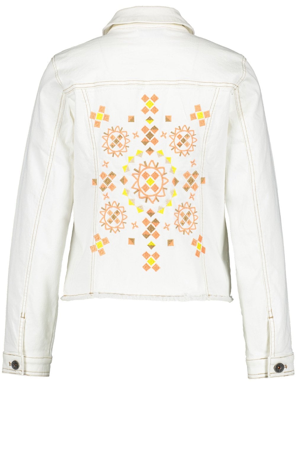 Off White Embroidered Denim Jacket
