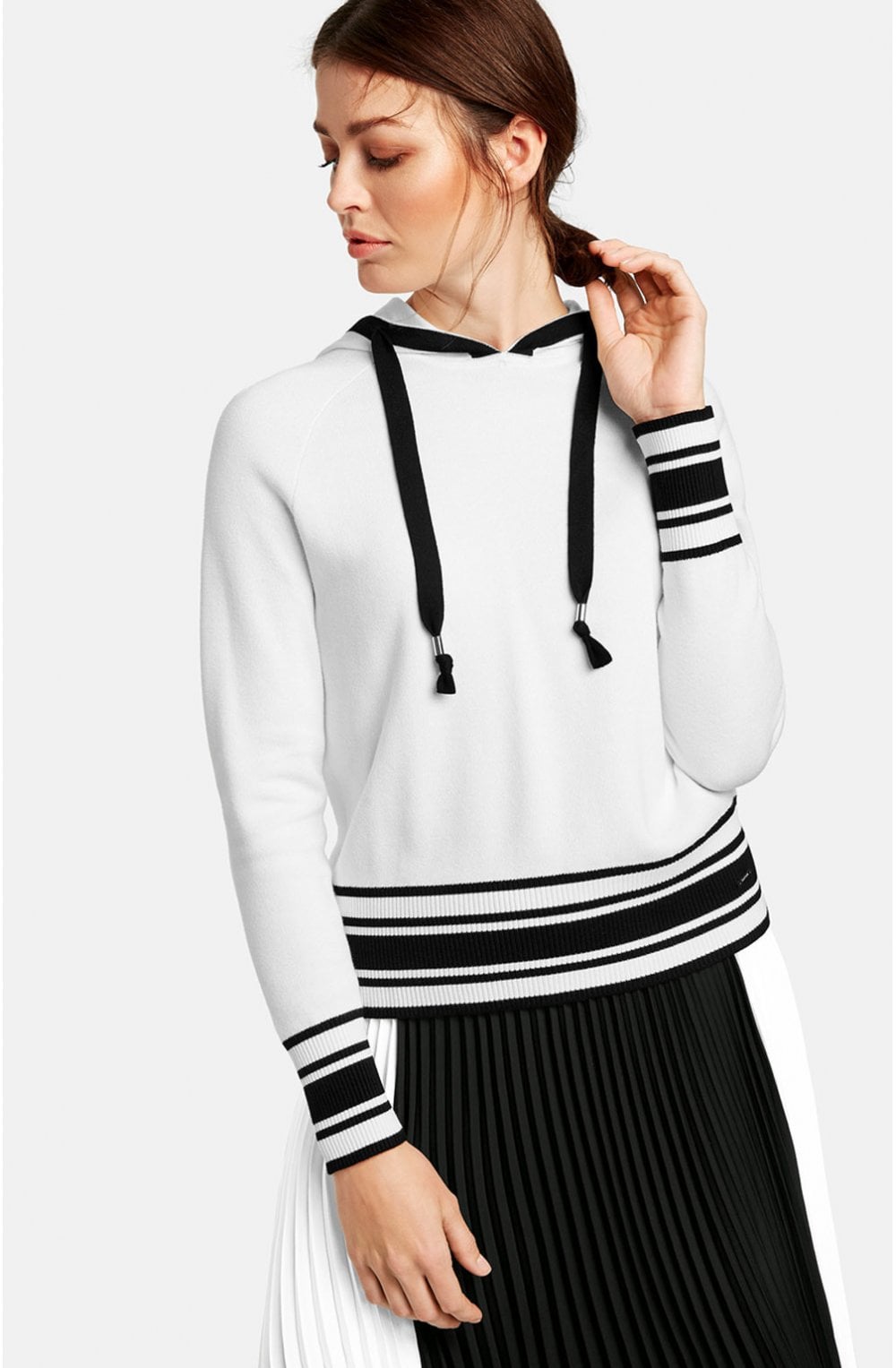 Off White Knit Hooded Jumper
