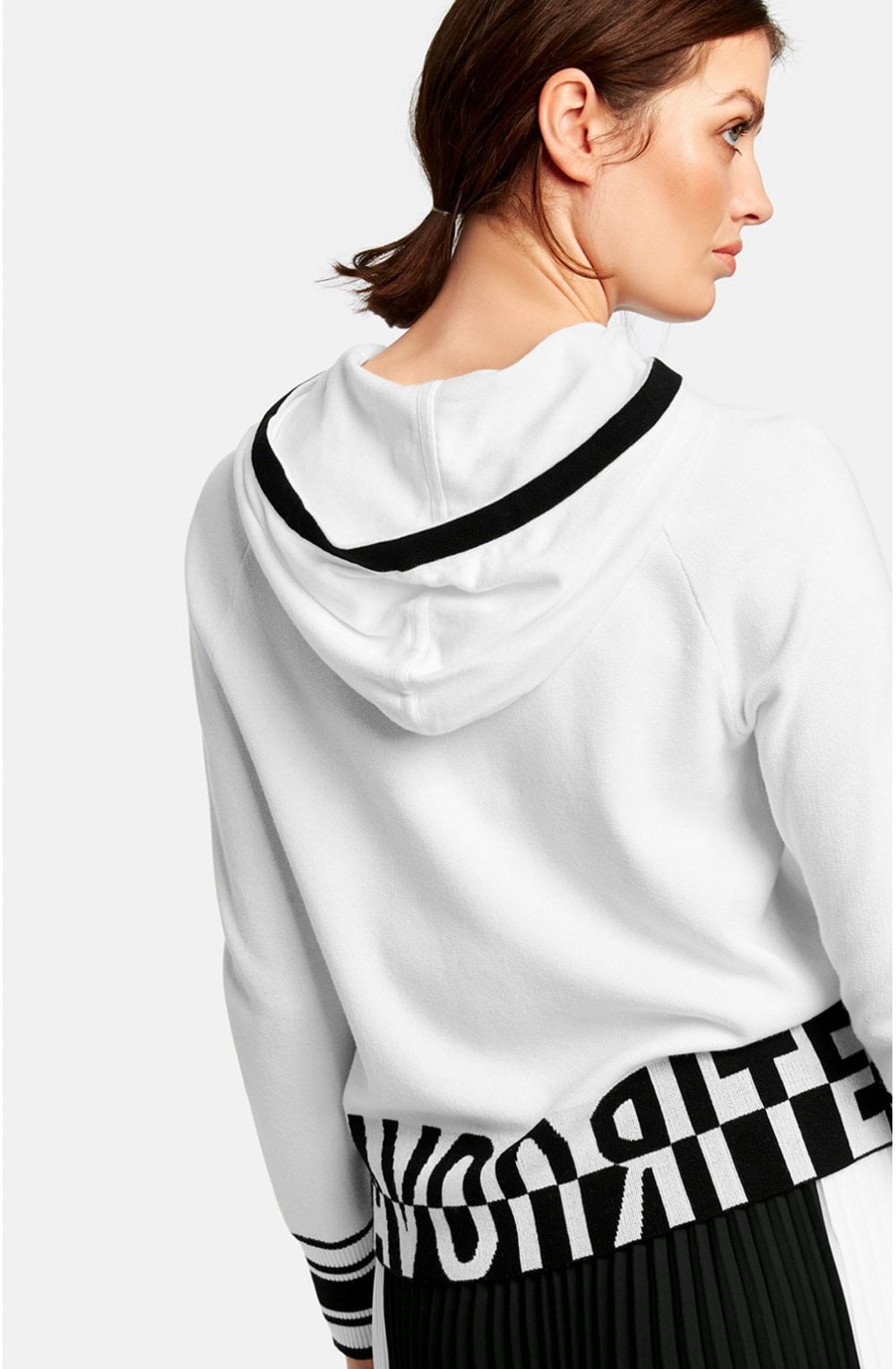 Off White Knit Hooded Jumper