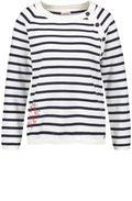 Off White Navy Striped Knit Jumper