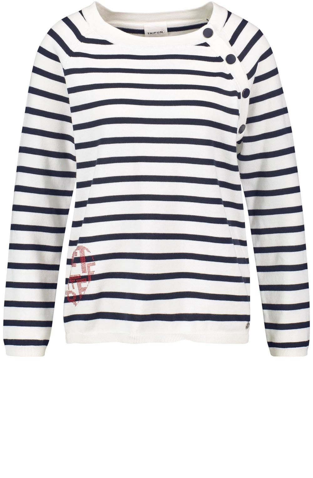 Off White Navy Striped Knit Jumper