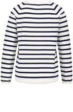 Off White Navy Striped Knit Jumper