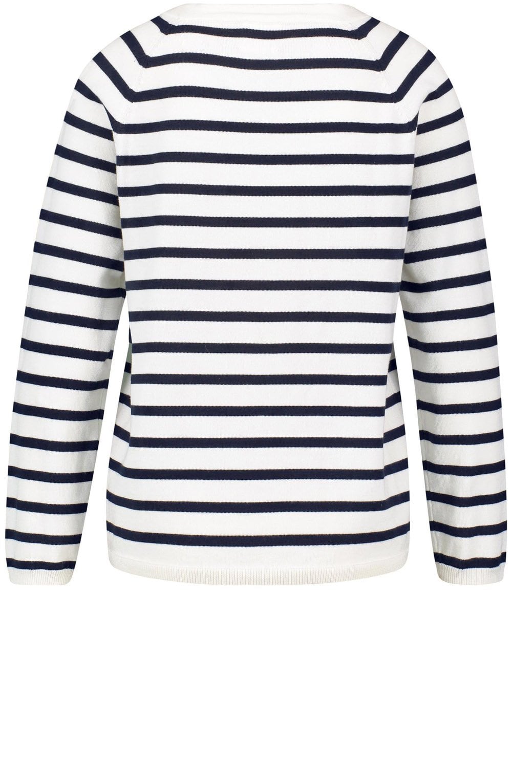 Off White Navy Striped Knit Jumper