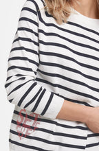 Off White Navy Striped Knit Jumper