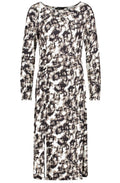 Off White Pattern Side Gather Dress Jersey Dress