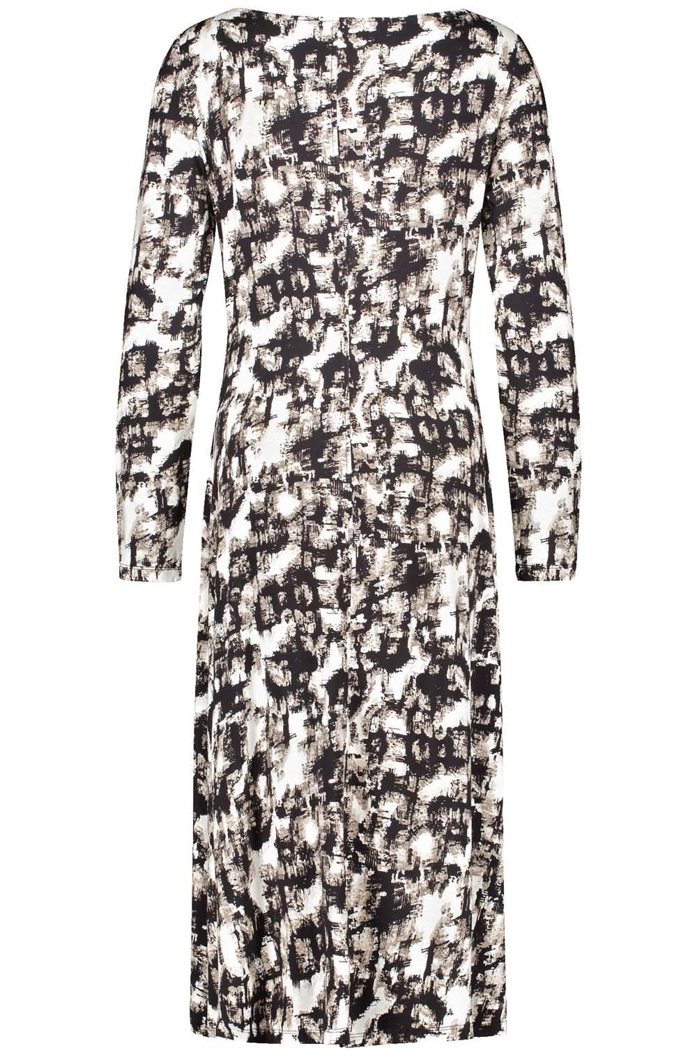 Off White Pattern Side Gather Dress Jersey Dress
