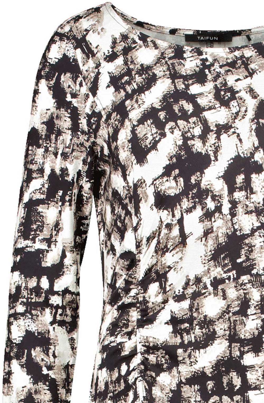 Off White Pattern Side Gather Dress Jersey Dress