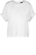Off White Pleated Sleeve Blouse